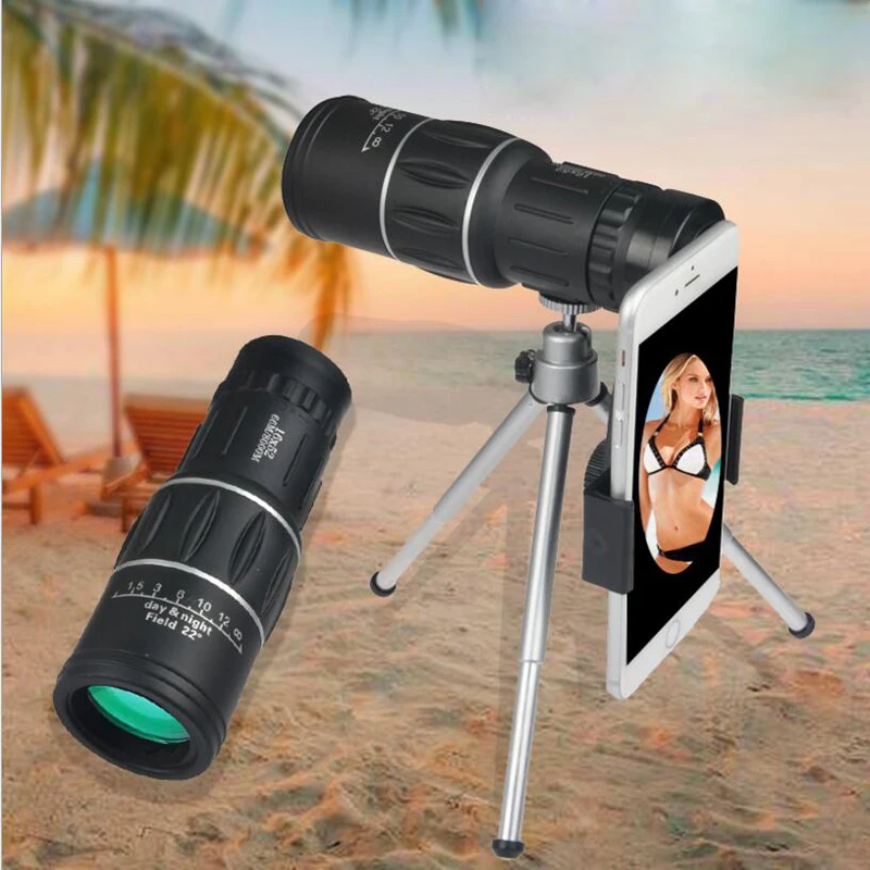16X52 upgrade HD Monocular Telescope Handheld scope For Outdoor Hunt with Universal smart phone holder and tripod Watch soccer
