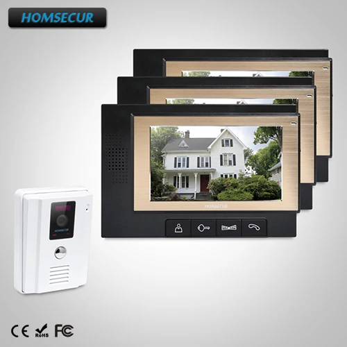 

HOMSECUR 7" Hands-free Video Door Entry Security Intercom+One Button Unlock TC011-W + TM702-B