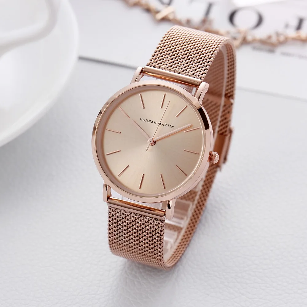 fashion women watches Stainless steel mesh strap ladies watch top brand