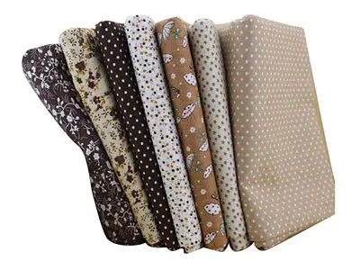 

100% Cotton Coffee Series Patchwork Fabric The Cloth for Sewing Tilda Tissues 7 Prints Assorted 50*50cm 25*25cm bundle