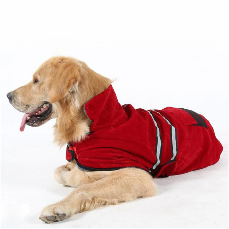 Dog Jacket Coat Reflective Stripe Dog Clothes Winter Warm Fur Collar Vest Sport Clothing  Sniffer Dog Thick Clothing2