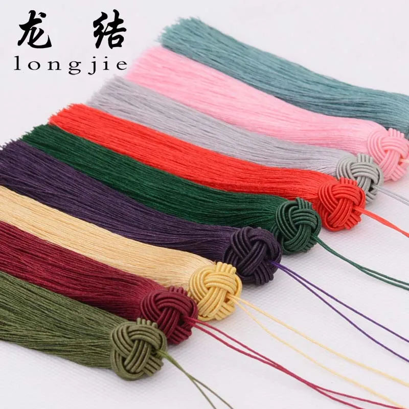 Longjie Tassel fringe ear DIY hand knitting Chinese knot hairpin