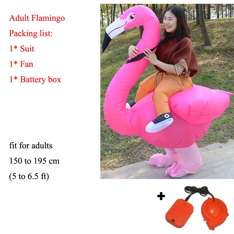 Наряд для мамы и дочки; вечерние платья для мамы и дочки; надувной костюм Фламинго; костюмы Пурима на Хэллоуин; Штаны для косплея - Цвет: adult Flamingo
