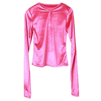 

Fashion Elegant Women Ladies Casual V neck velvet Top Long Sleeve Tops T-Shirt female T-shirt for women