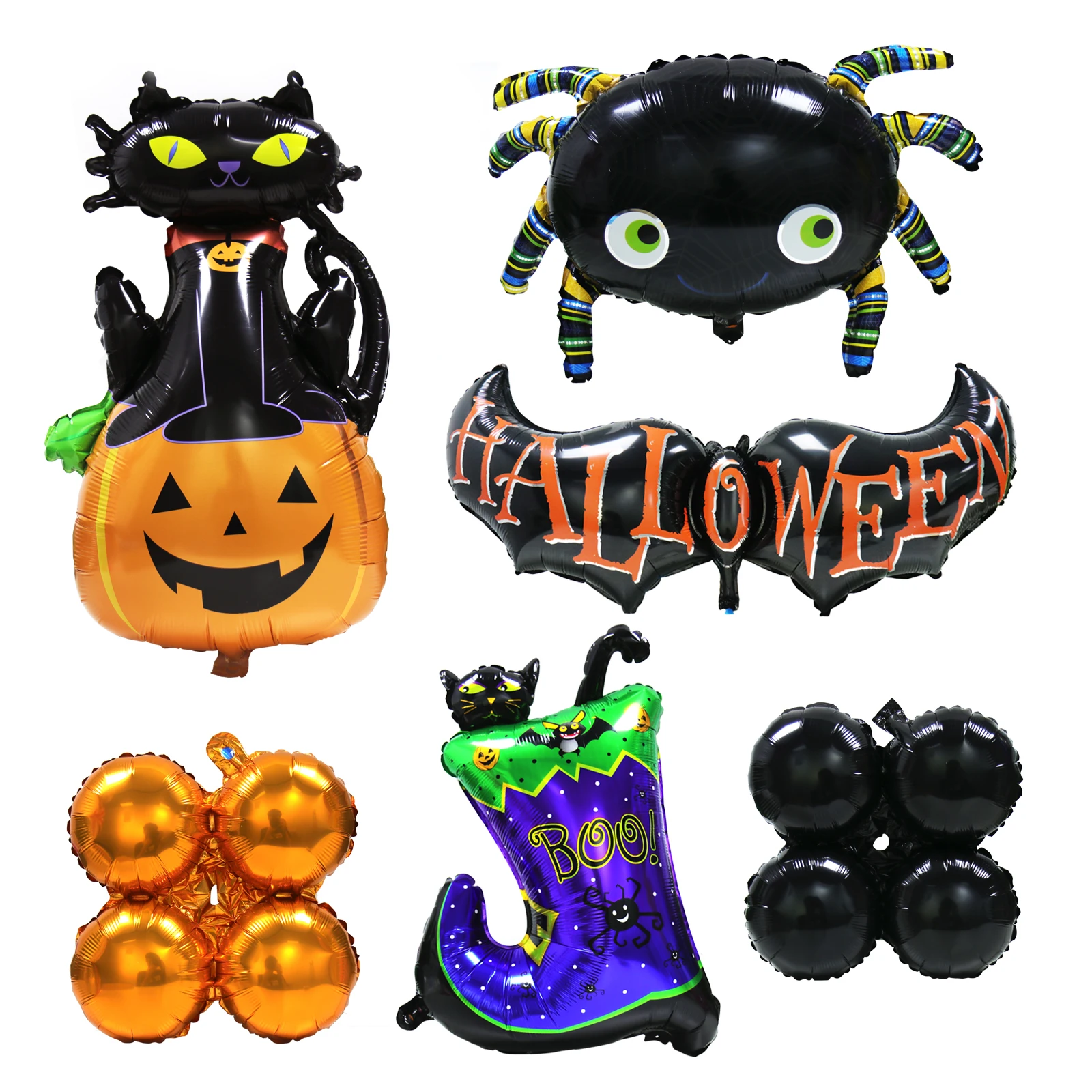 Halloween Pumpkin Ghost Skull Skeleton Bat Foil Balloons