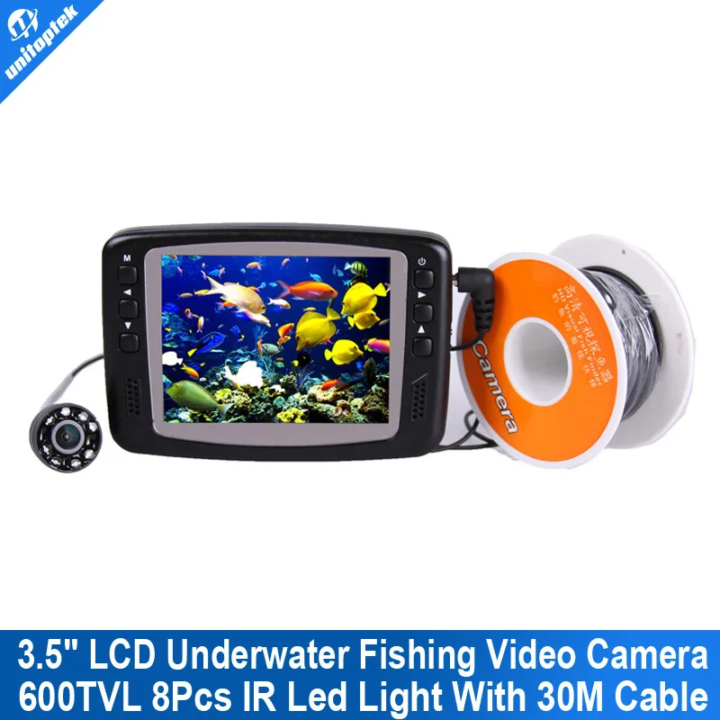 

8 IR LED 600TVL 3.5'' Color LCD Monitor 600TVL Underwater Ice Video Fishing Camera System With 30m Cable Visual Fish Finder