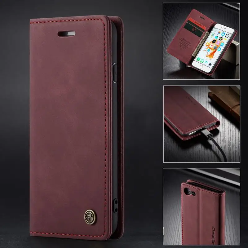 

Case For iPhone 6s Flip Cover Apple iPhone 6 s Plus Luxury Matte Leather Wallet Card Holder Retro Phone Case i6 6Plus 6splus