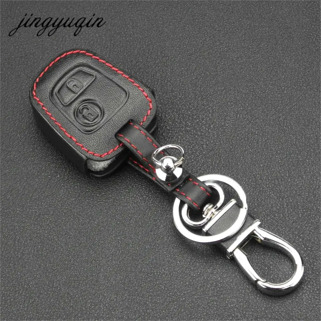 Jingyuqin кожаный дистанционный ключ автомобильный брелок чехол для Citroen C1 C4 для peugeot 107 207 307 407 206 306 406