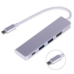 Тип C USB 3,0 Тип C HDMI 2xusb 3,0 4 in1 концентратора адаптер для портативного компьютера дропшиппинг April07