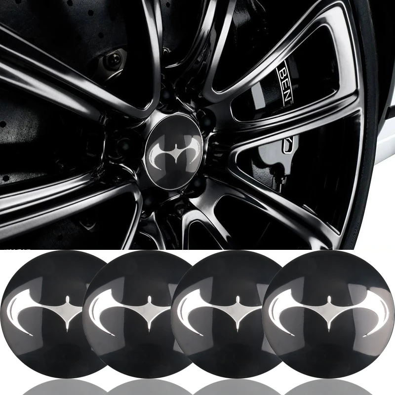 

4x 56mm 3D Cool Metal bat auto logo car styling car stickers Car Tyre Steering Wheel Center Hub Cap Emblem Badge car accessories