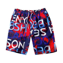 Мужская Летняя модная повседневная быстросохнущая печать свободные пляжные спортивные шорты брюки летняя одежда для мужчин