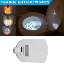 Ванная комната туалет проектор свет датчик движения человека батарея мощность детей обучение ночник