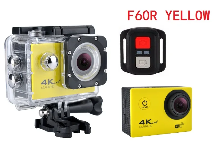 Экшн-камера F60/F60R Allwinner V3 4K 30fps 1080p 60fps WiFi 2," 170D камера на шлем Водонепроницаемая Спортивная камера - Цвет: F60R yellow