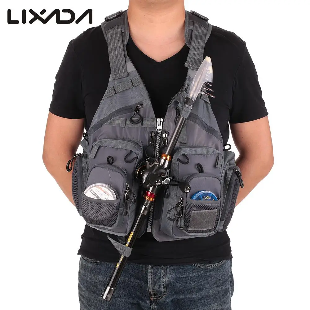 Lixada, жилет для рыбалки, для мужчин, для улицы, дышащий, безопасный спасательный жилет, для ловли нахлыстом, куртка, приталенное пальто, жилет, утилита, плавающая мужская одежда