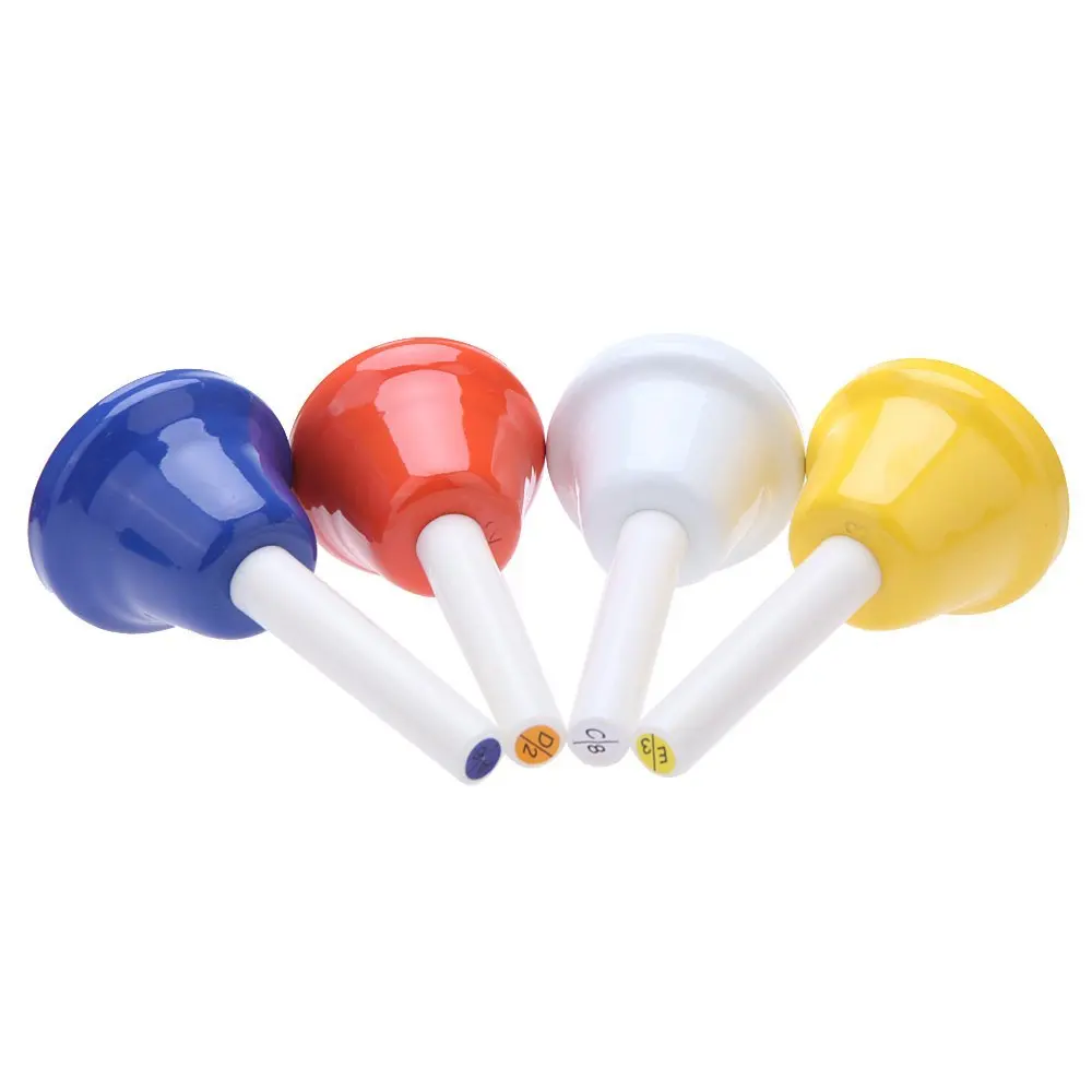 BMDT-Handbell اليد جرس 8-ملاحظة المعادن الملونة طفل الأطفال دمية موسيقية قرع الصك