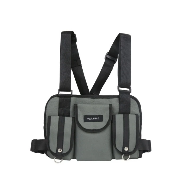 Модная поясная сумка в стиле хип-хоп, уличная функциональная тактическая нагрудная сумка, сумки через плечо - Цвет: Серый