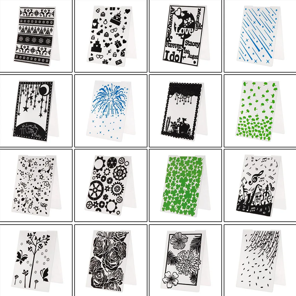 

Plastic Embossing Folder Template For DIY Scrapbook Photo Album Card Paper Craft Christmas Snowflakes Deer
