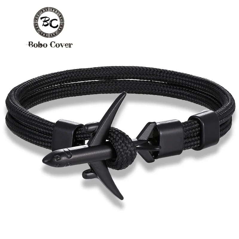 

Charm Men's plane Anchor Bracelet for Women Sky Survival Airplane Chain Friendship Bracelets femme Couple Jewelry homme Gift New