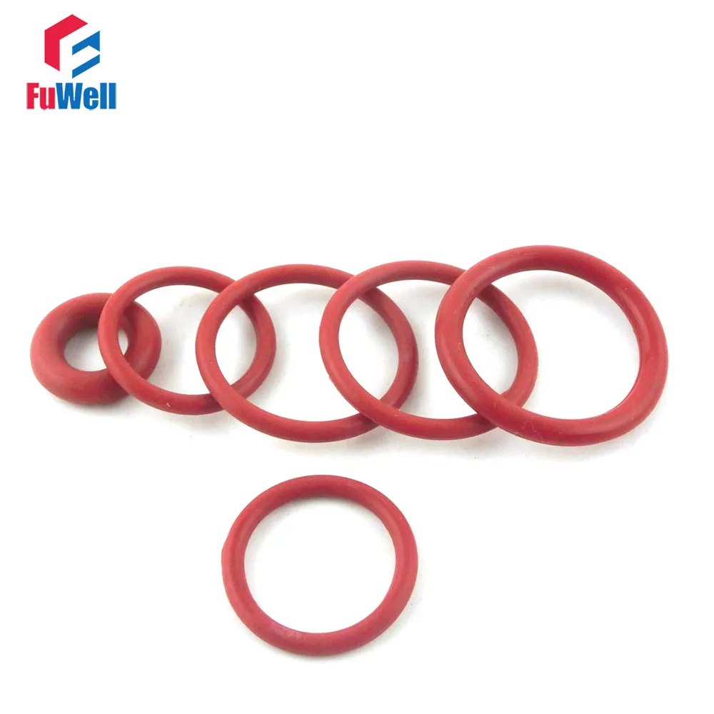 

50pcs 1.9mm Thickness Red Silicon O-Ring Seals 52/55/58/60/62/64/65/68/70/72/75mm OD Heat Resistance O Rings Sealing Gasket