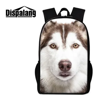 

Dispalang Animal School Bookbag for Primary Students Husky Dog 3D Printed Lightweight Shoulder Backpacks for Girls Day Pack Boys