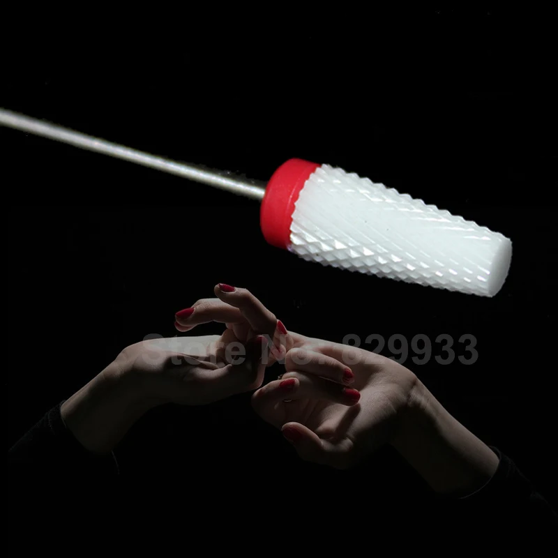 

3/32'' Umbrella T White Ceramic Nail Art Drill Bit Beauty Care Manicure Pedicure Drill Nail Salon Electric Machine Cutter Tool