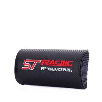 

Embroidery for ST emblem Car carbon fiber style headrest soft Neck Pillow for Ford focus 2 3 fiesta ranger fusion accessories