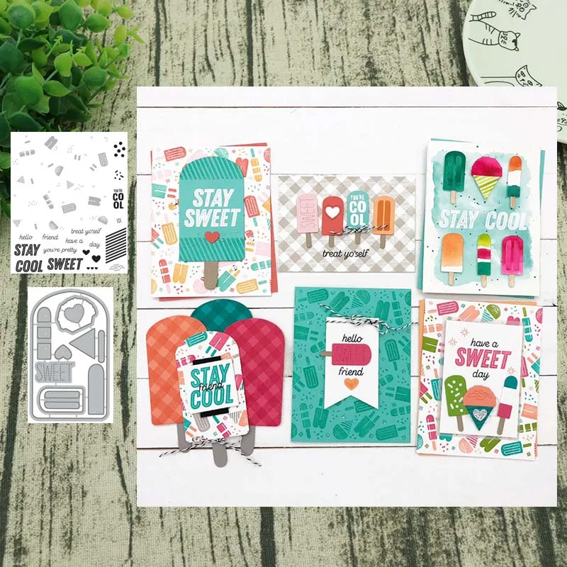 

Popsicle Metal Cutting Dies and stamps Talk box Stencils for DIY Scrapbook Photo Album Paper Card Decorative