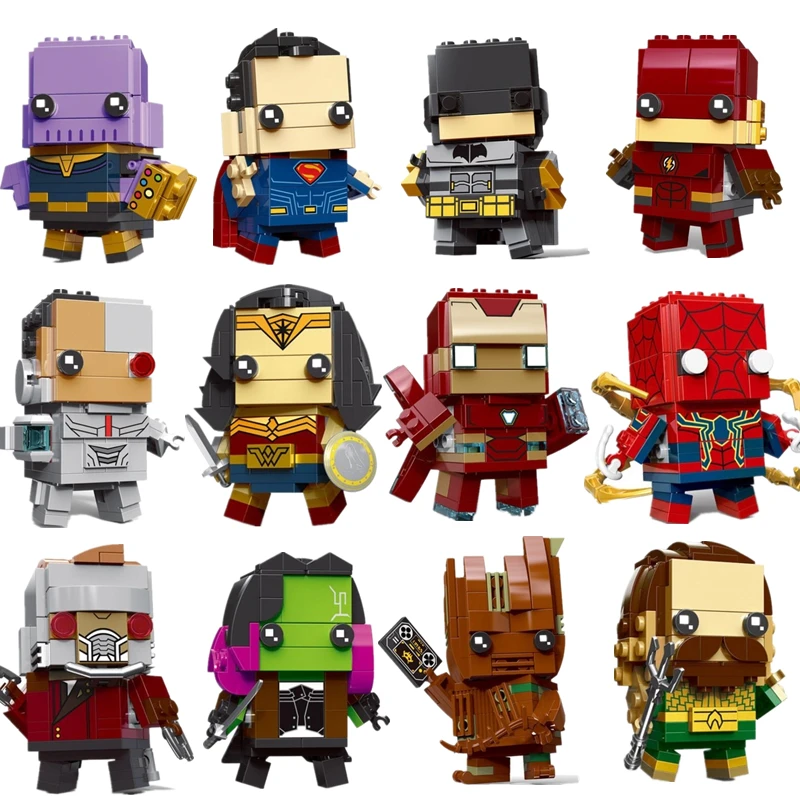 

16-40Pcs New Legoinglys Figures Avengers Super Hero Marvel Thanos Iron Man Spider Man Building Blocks Bricks Kids Toys