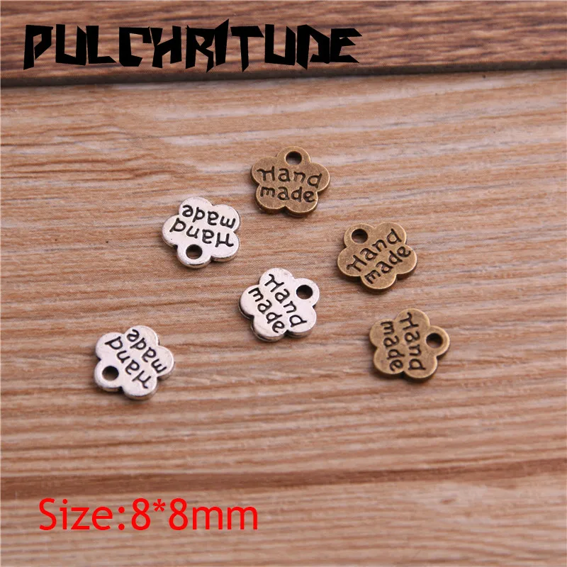 100 sztuk 8*8mm stop metali dwa kolor dwie litery Florets Charms zawieszki do tworzenia biżuterii DIY Handmade Craft