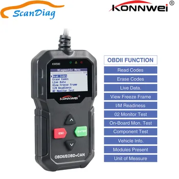 

Auto Diagnostic Tool KONNWEI KW590 OBD2 Code Scanner Supports Multi-Language Russian OBD II Car Code Reader With Brake Tester