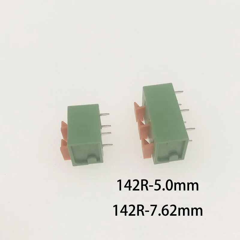 100Pcs/Lot 2Pin Pitch 5.08mm 7.62mm Green Color Spring PCB terminal block DG142V/DG142R/KF142V/KF142R Connector | Обустройство дома