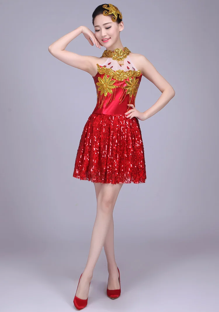 Модный современный танец квадратный танец латинский танец r блестящая юбка для сцены костюм костюмы для выступлений