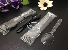 200 pcs Candy Disposable individual packing Cake Ice Cream spoon plastic spoons