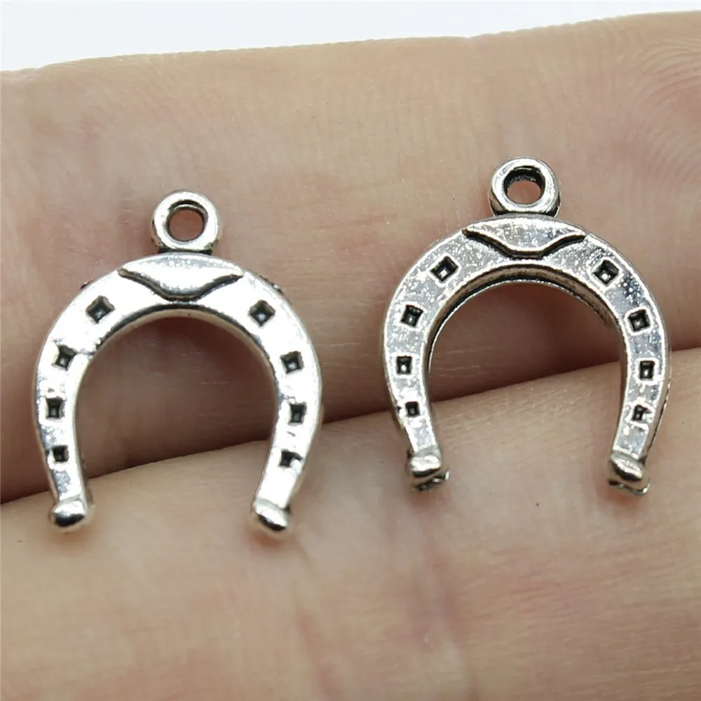 

Horseshoe Pendant Charms Diy Jewelry Making Jewelry Finding 50pcs Antique Silver Color 0.6x0.5 inch (16x13mm)