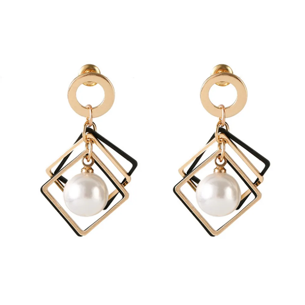 

ECODAY Simulated Pearl Earrings Korean Earrings Gold Color Stud Earrings for Women Oorbellen Pendientes Jewelry Brincos