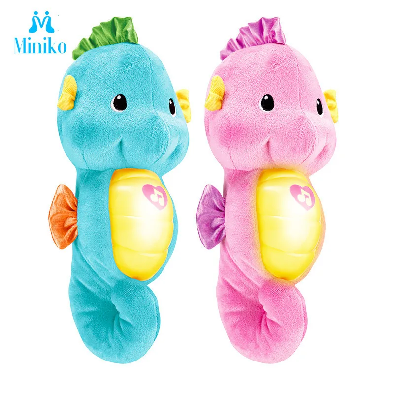 

2019 Fisher Soothe Price Seahorse Plush Doll Toy Newborn Baby Hold Sleeping Baby Toys Education Music Sleeping Oxyphylla Toys