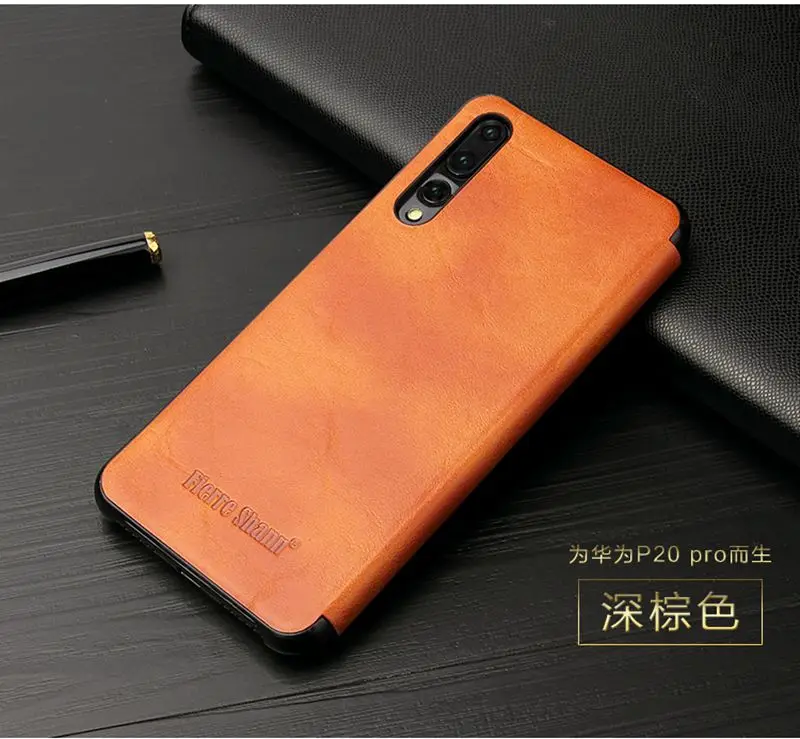 Чехол для Hawei Mate10 P20 Pro Smart View, роскошный кожаный чехол Etui для телефона, аксессуары, оболочка, чехол с окном для сна - Цвет: Brown