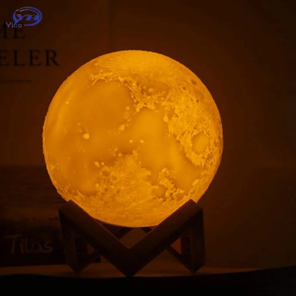 

Rechargeable 3D Light Print Moon Lamp 16 Color Change Touch Switch Bedroom Bookcase Usb Led Night Light Home Decor Creative Gift