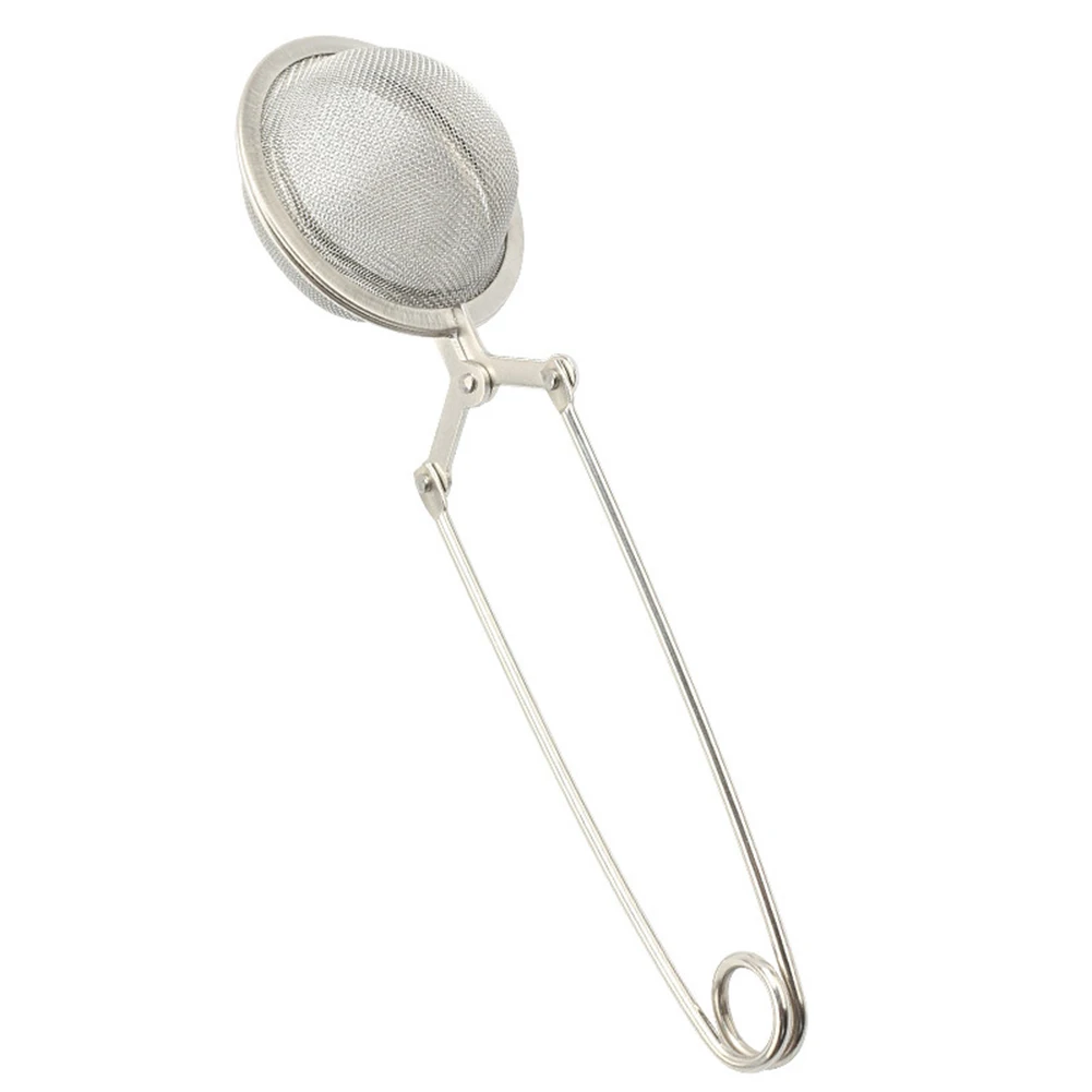 Newly Long Handled Tea Infuser Mesh Ball Loose Leaf Tea Infuser Pincer Stainless Steel Ball