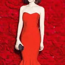 Новое поступление, летнее платье хорошего качества для девочек красный, черный, синий, телесный Русалка без бретелек Бандажное платье для вечеринок платье+ костюм