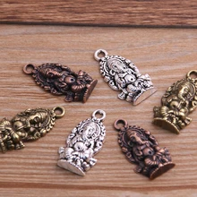 10 pçs 14*27mm pingente de buda elefante três cores diy retro jóias pulseira colar encantos pingente