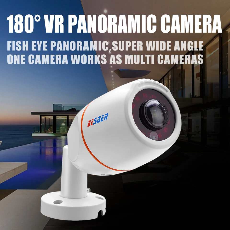 IP камера BESDER панорамная с функцией рыбий глаз 12 В/48 В 1080P|ip camera|cctv outdoor cameracamera panoramic |