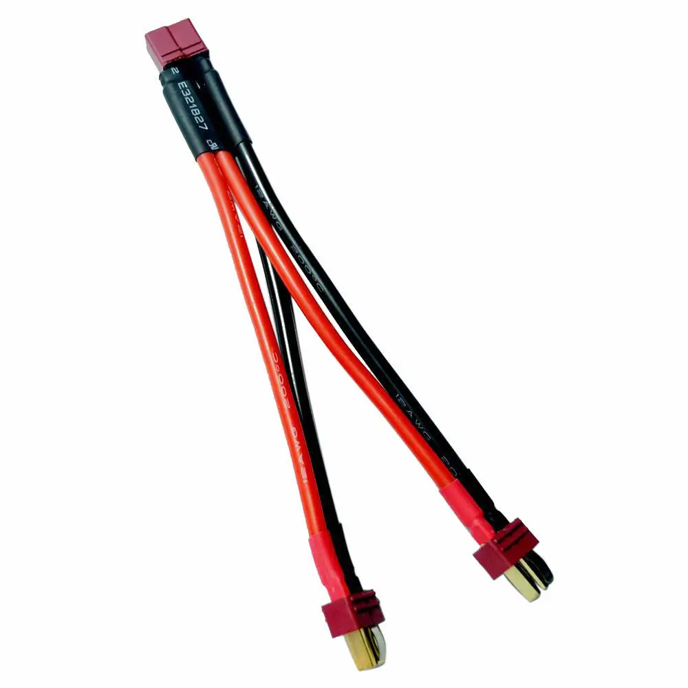 

Aerops AMASS 15cm T Plug One Female To 2 Male Deans Plug 12AWG Silicone Parallel Transfer Wire Cables for Li-po Battery