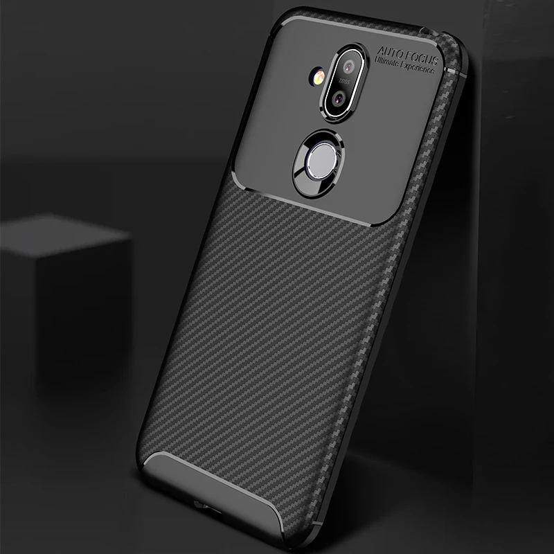 

For Nokia 2.1 3.1 5.1 6.1 7.1 8.1 Plus case Silicone Carbon Fiber TPU phone Cover Fitted pouch For Nokia X6 X7 9 Pureview case