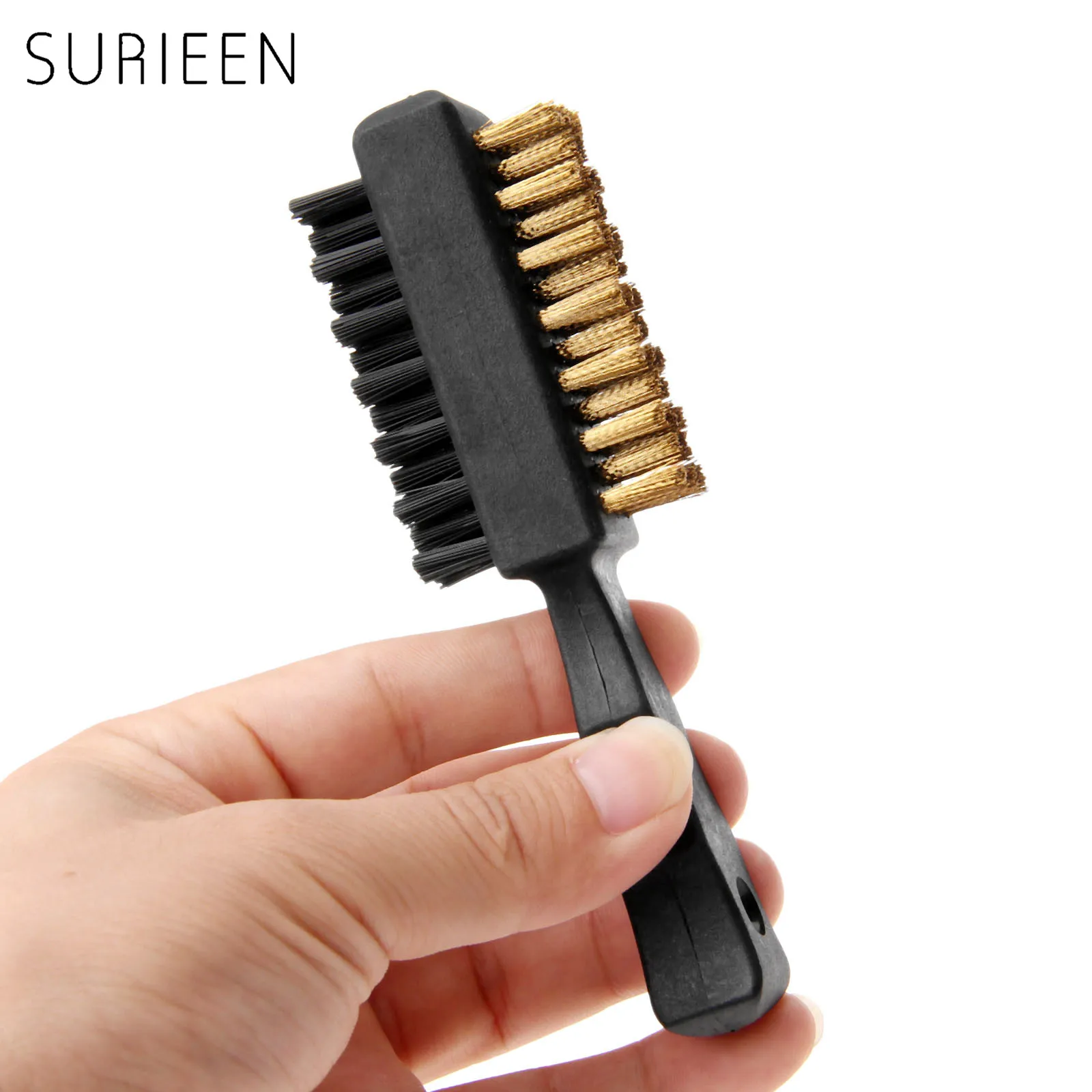 نادي الغولف الوجهين الأخدود فرشاة عالية الجودة براس شعيرات قاسية لتنظيف الحديد + لينة شعيرات النايلون ل تنظيف الغابة نادي الغولف الوجهين الأخدود فرشاة عالية الجودة براس شعيرات قاسية لتنظيف الحديد + لينة شعيرات النايلون ل تنظيف الغابة