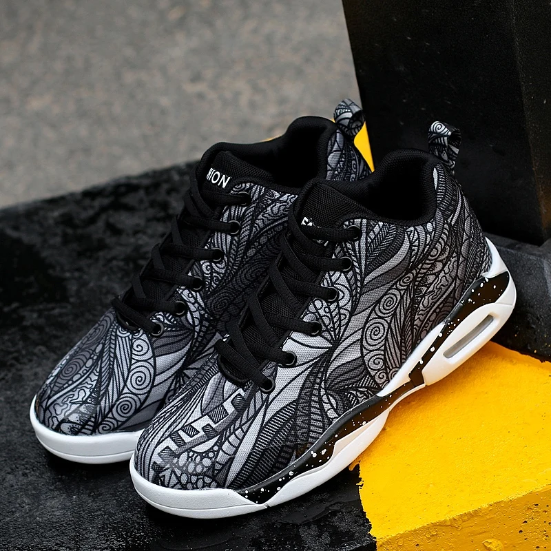 

ARUONET Personality High-Top Mens Casual Shoes Men Sneakers Summer Breathable Trainers Men Air Cushion Shoes Erkek Ayakabi