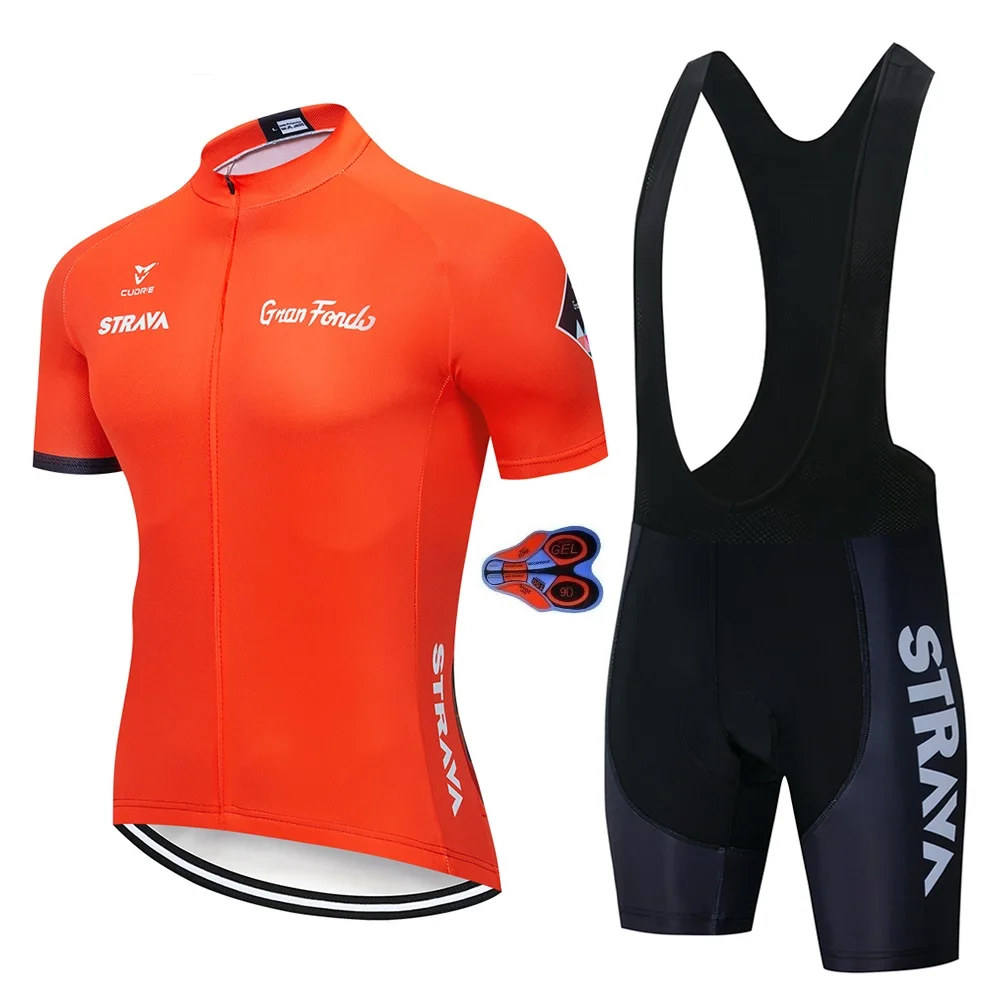

Summer 2019 Strava Men Team cycle Wear Short Sleeve Bike Clothing Maillot Ropa Ciclismo Uniformes Biking Clothes 9D bib shorts