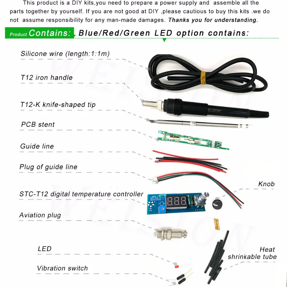 Kopen STC T12 soldeerbout DIY kits Unit Digitale Soldeerbout Station Temperatuur Controller Kits QUICKO MINI STC LED T12 DIY sets