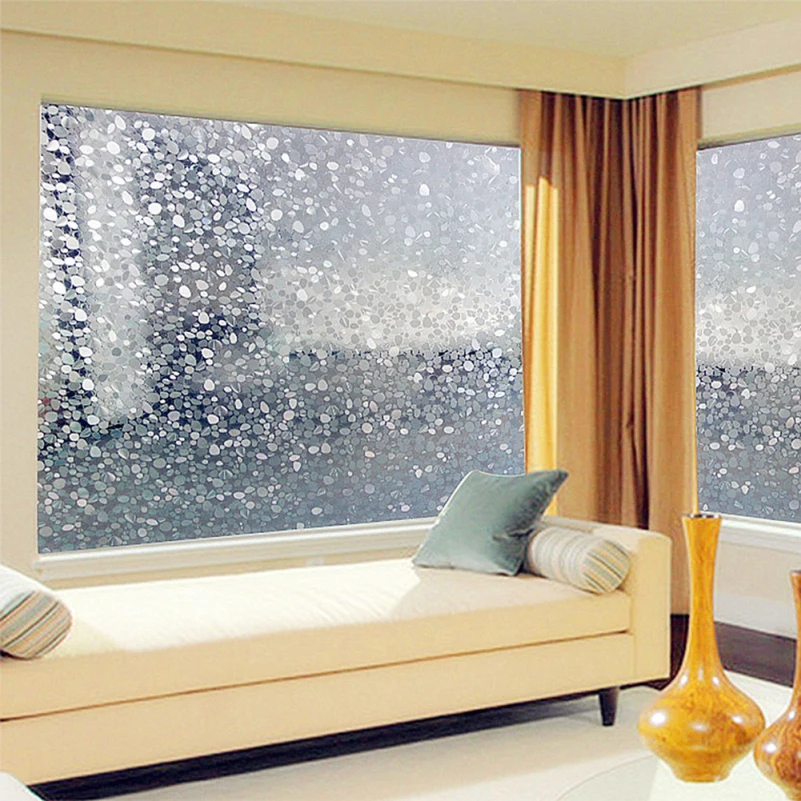 window film 45x100 cm rimovibile cobblestone forma di vetro vetrofanie porta scorrevole bagno autoadesivo della parete