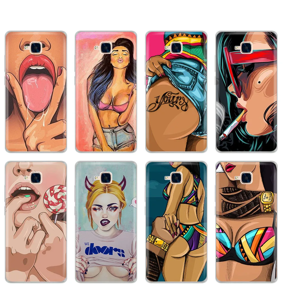 

case for Huawei Honor 5C Case Silicone russian Version Back Cover for Huawei Honor 5C hot flirt sexy girl